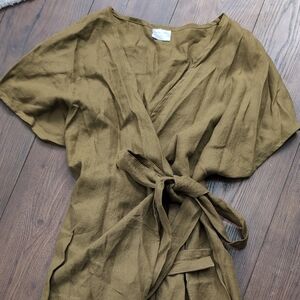 Linen Ladder wrap linen dress